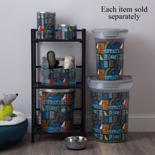 Load image into Gallery viewer, Tin Pet Food Container, Wordplay by Macbeth Collection
