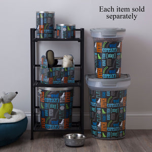 Tin Pet Food Container, Wordplay by Macbeth Collection