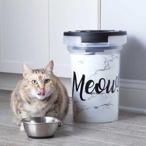 15 lb Pet Food Bin, Meow Marble